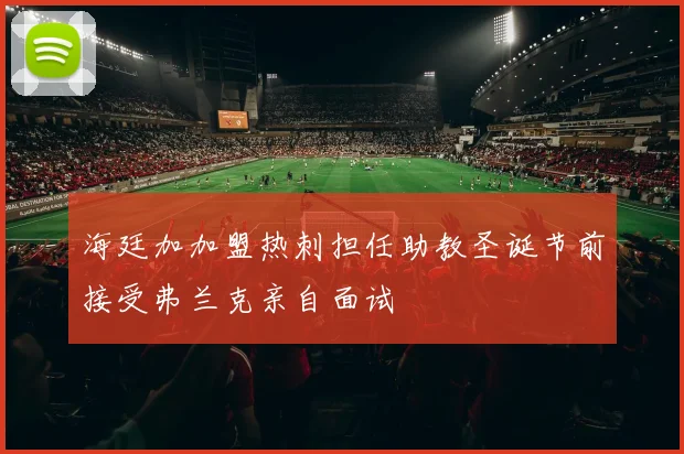 海廷加加盟热刺担任助教圣诞节前接受弗兰克亲自面试